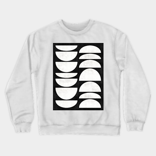 Mid-Century Modern Pattern No.8 - Black and White Concrete Crewneck Sweatshirt by ZoltanRatko